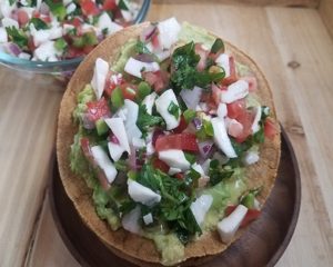 Ceviche on a Tostada