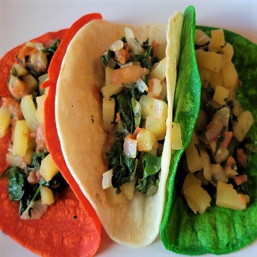 25- Minute Spinach and Potato Vegan Tacos